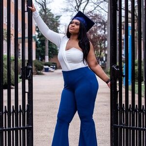 Elegant Navy Women's Flare Pants